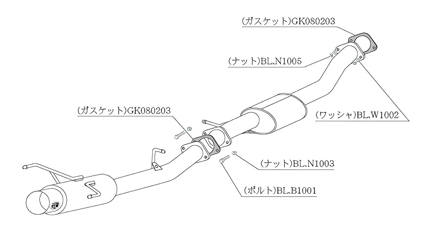 BH5 BE5 柿本改　N1 マフラー BE5 レガシィb4 柿本改 フルメガN1+Revマフラー